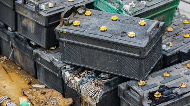 Lithium-Batterien, die recycelt werden sollen