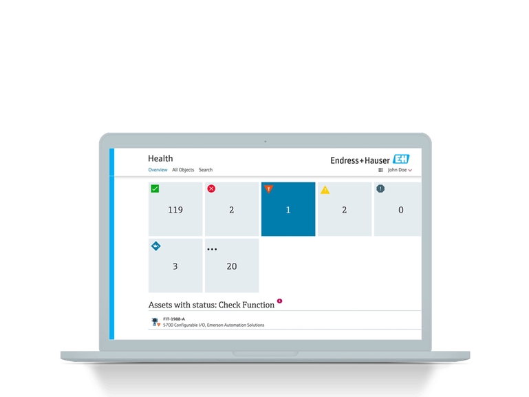 Screenshot Netilion Health zur Gerätezustands-Überwachung: IIoT Service auf dem Laptop