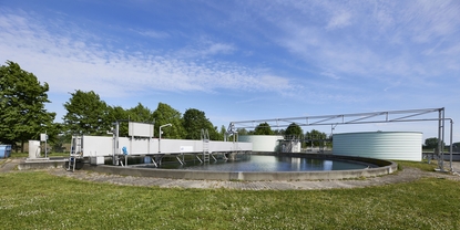 Nachklärbecken der Kläranlage Graben-Neudorf/ Dettenheim