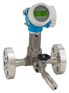 Prowirl O 200 mit montierter Druckmesseinheit für Gase und Flüssigkeiten