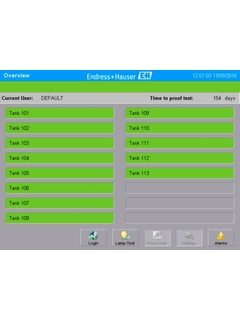 Overfill Prevention System SOP600 Overview Screen