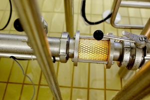 Sight glass in the beer filtration