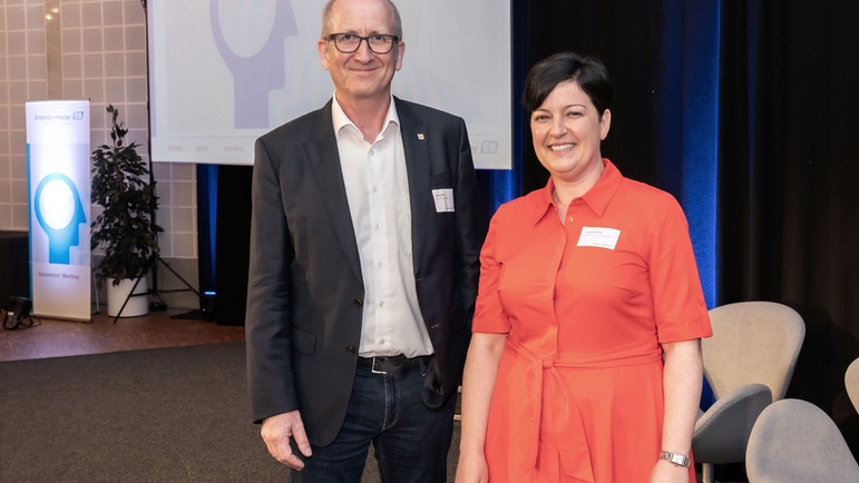 Die Gastgeber des Innovatorentreffens, Dr. Andreas Mayr und Dr. Christine Koslowski.